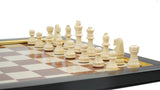 playminds 21" Boutique Grandmaster Wooden Chess Set – Gold-Inlay Pedestal Edition
