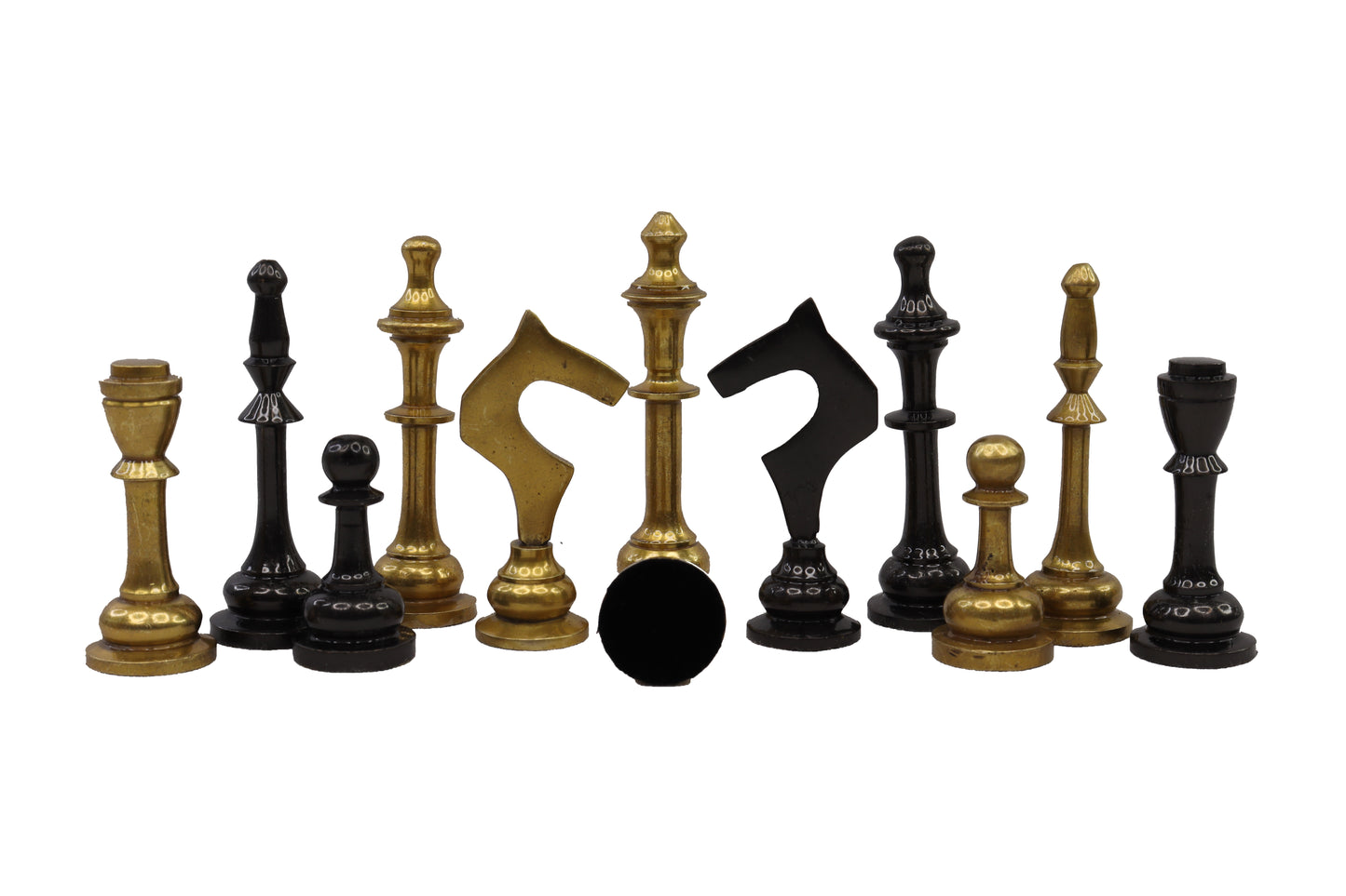 playminds Minimalist Slim-Line Metal Chess Set | Solid Brass & Gunmetal Black
