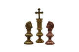 playminds Ultra-Slim Sculptural Metal Chess Set | Polished Brass & Gunmetal