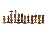 playminds Ultra-Slim Sculptural Metal Chess Set | Polished Brass & Gunmetal