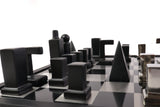 playminds 21-Inch Slim-Line Metal Chess Set | Polished Brass & Gunmetal