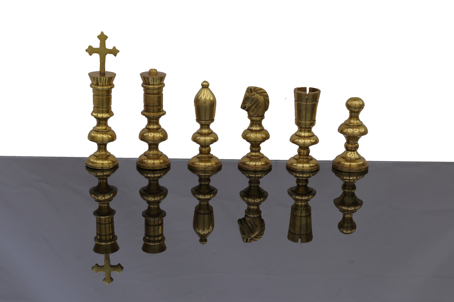playminds Luxury Regency Series Metal Chess Set | Polished Brass & Gunmetal Black