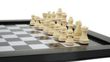 playminds 21" Elite Mirror-Finish Wooden Chess Set – Deep Grain High-Gloss Collection