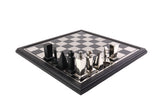playminds 21-Inch Slim-Line Metal Chess Set | Polished Brass & Gunmetal