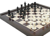 playminds 21" Grandmaster Series Ebony & Maple Wooden Chess Set – Triple-Weighted Professional Edition