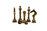 playminds Luxury Two-Tone Metal Staunton Chess Set | Polished Brass & Chrome