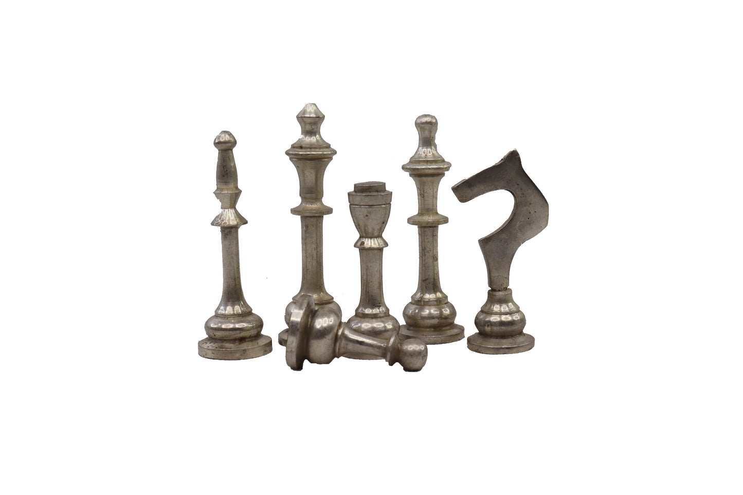 playminds Mirror-Finish Metal Staunton Chess Set | Polished Brass & Silver Chrome