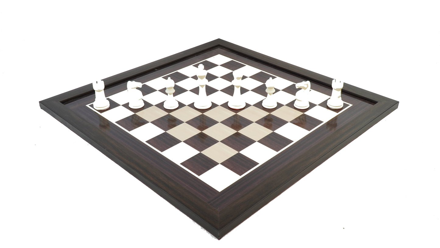 playminds 21" Grandmaster Series Ebony & Maple Wooden Chess Set – Triple-Weighted Professional Edition