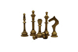 playminds Mirror-Finish Metal Staunton Chess Set | Polished Brass & Silver Chrome