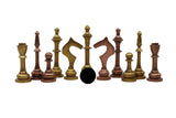 playminds Luxury Two-Tone Metal Staunton Chess Set | Polished Brass & Chrome