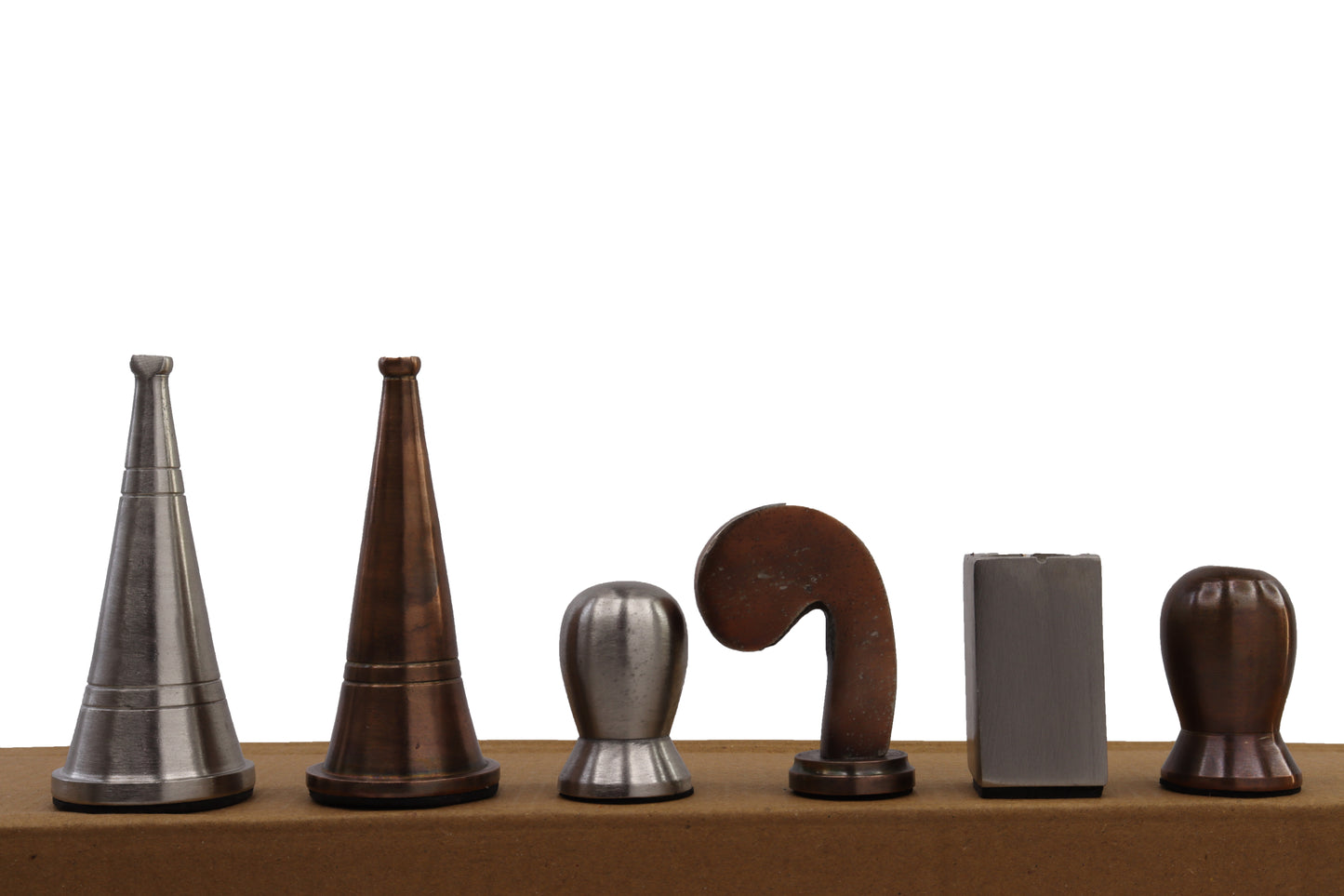 playminds 21-Inch Luxury Roman Empire Minimalist Metal Chess Set | Artisan Rosewood & Maple