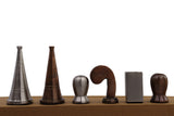 playminds 21-Inch Luxury Roman Empire Minimalist Metal Chess Set | Artisan Rosewood & Maple