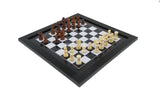 playminds 21" Elite Mirror-Finish Wooden Chess Set – Deep Grain High-Gloss Collection