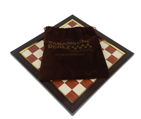 playminds 21" Boutique Grandmaster Wooden Chess Set – Gold-Inlay Pedestal Edition