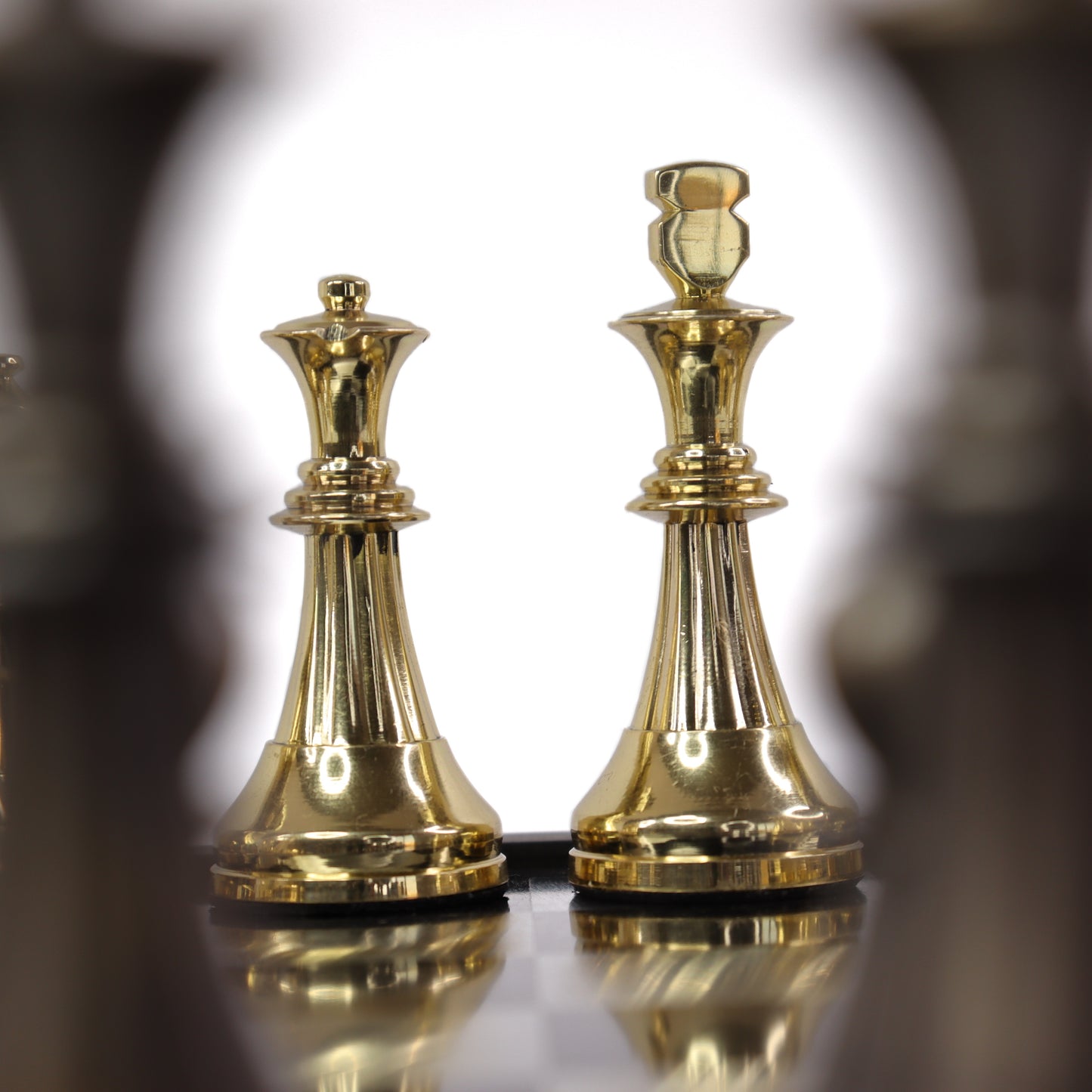 playminds 21" Luxury Roman Empire Metal Chess Set | Artisan Bud Rosewood & Maple