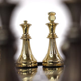 playminds 21" Luxury Roman Empire Metal Chess Set | Artisan Bud Rosewood & Maple