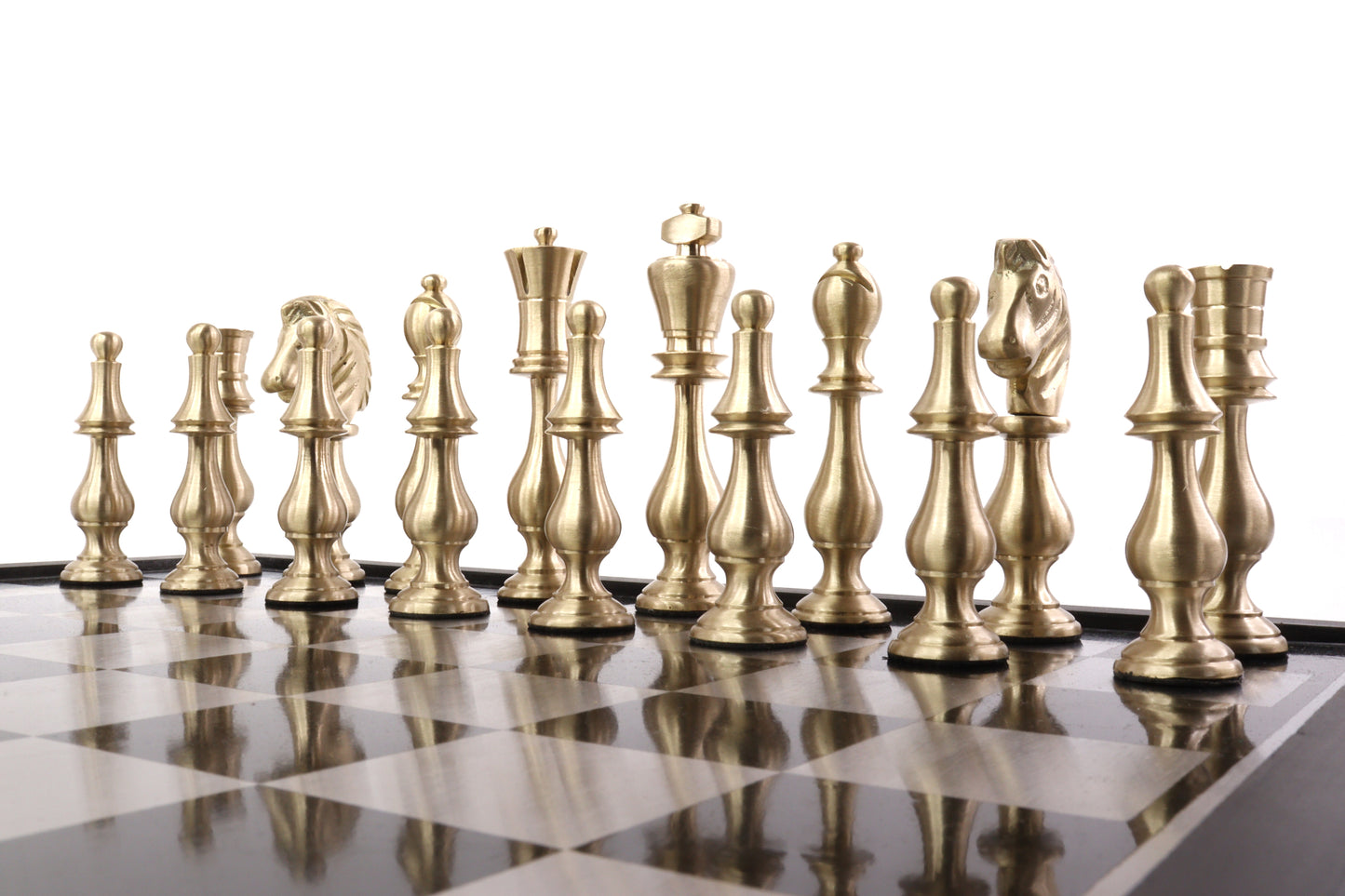 playminds 21-Inch Luxury Roman Empire Metal Chess Set | Artisan Rosewood & Maple