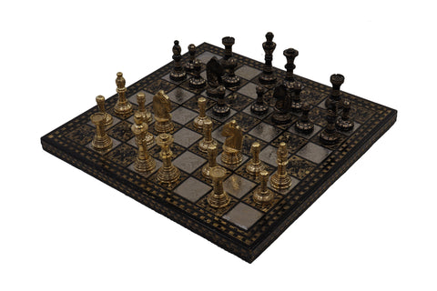playminds 21" Luxury Roman Empire Minimalist Metal Chess Set | Bud Rosewood & Maple