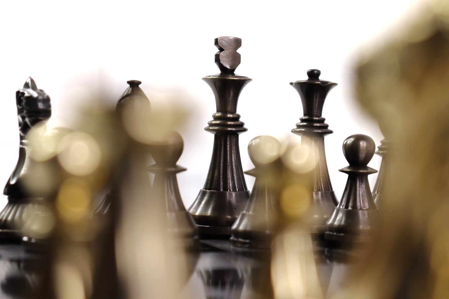 playminds 21" Luxury Roman Empire Metal Chess Set | Artisan Bud Rosewood & Maple