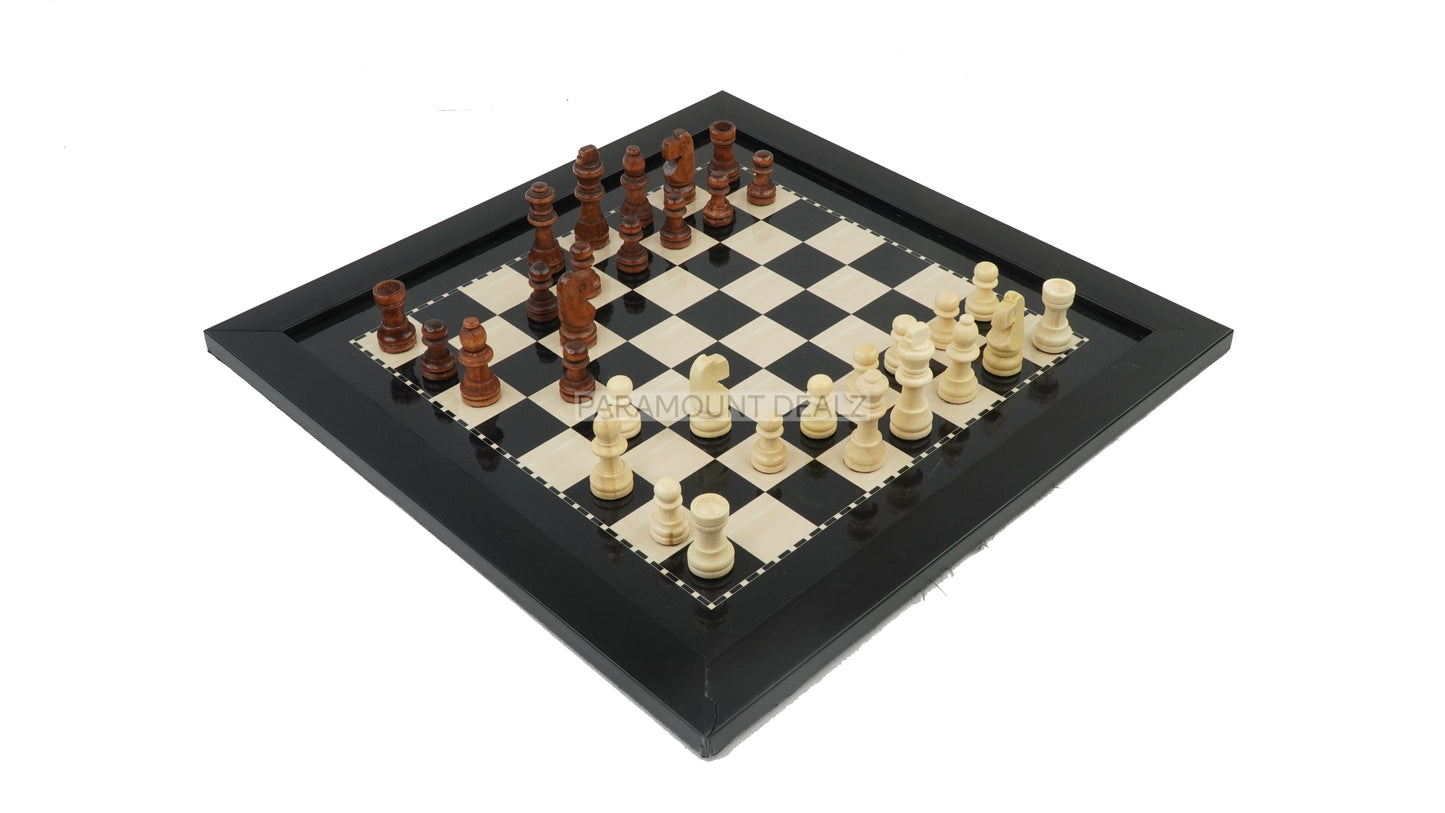 playminds 21" Signature Tournament Wooden Chess Set – Natural Grain & Staunton Series