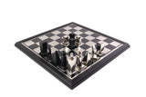 playminds 21-Inch Slim-Line Metal Chess Set | Polished Brass & Gunmetal