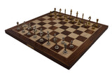 playminds Mirror-Finish Metal Staunton Chess Set | Polished Brass & Silver Chrome