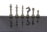 playminds 21-Inch Cylindrical Metal Chess Set | Machined Brass & Gunmetal