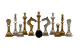 playminds Mirror-Finish Metal Staunton Chess Set | Polished Brass & Silver Chrome