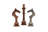 playminds 21-Inch Cylindrical Metal Chess Set | Machined Brass & Gunmetal
