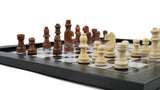 playminds 21" Elite Mirror-Finish Wooden Chess Set – Deep Grain High-Gloss Collection