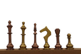 playminds Luxury Two-Tone Metal Staunton Chess Set | Polished Brass & Chrome