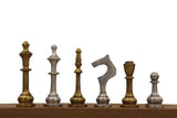 playminds Mirror-Finish Metal Staunton Chess Set | Polished Brass & Silver Chrome