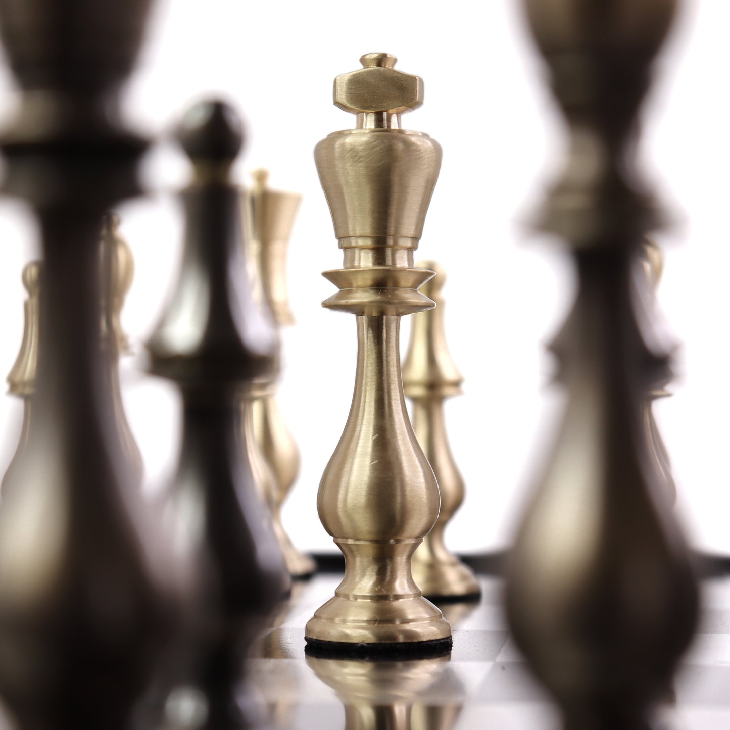 playminds 21-Inch Luxury Roman Empire Metal Chess Set | Artisan Rosewood & Maple