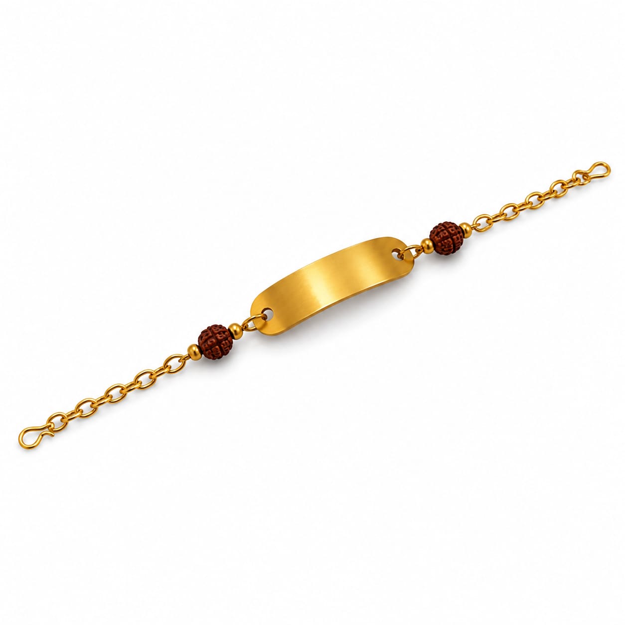 Rakhi - Personalized Golden Chain Rudraksha Name Bracelet