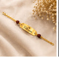 Rakhi - Personalized Golden Chain Rudraksha Name Bracelet