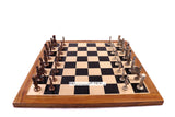 playminds Roman Empire Metal Chess Set with Hand-Carved Floral Chest