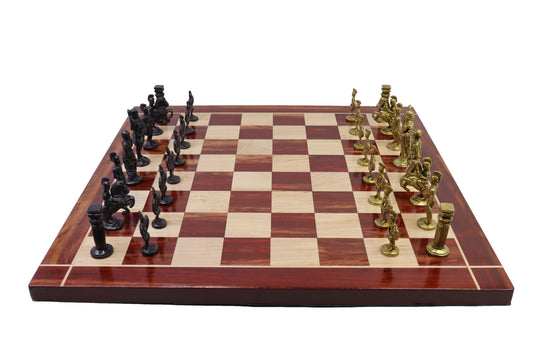 playminds Gold & Black Roman Handcrafted Metal Chess Set