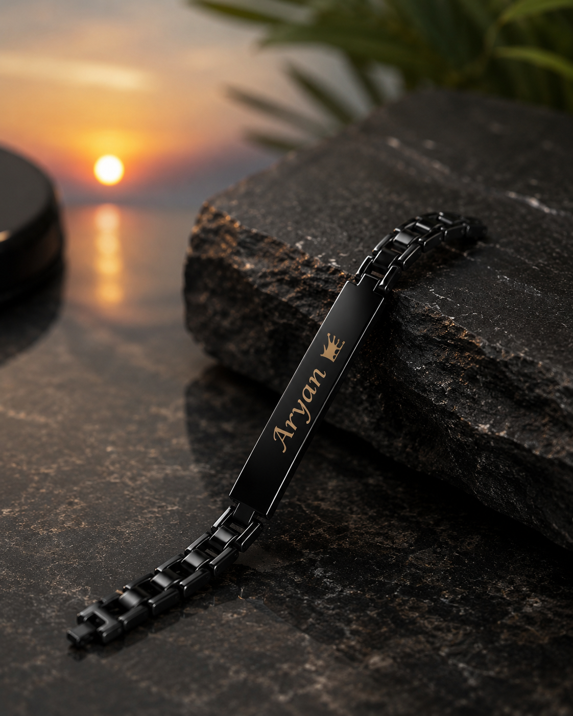 Rakhi - Black Bracelet - Personalized Name Rakhi