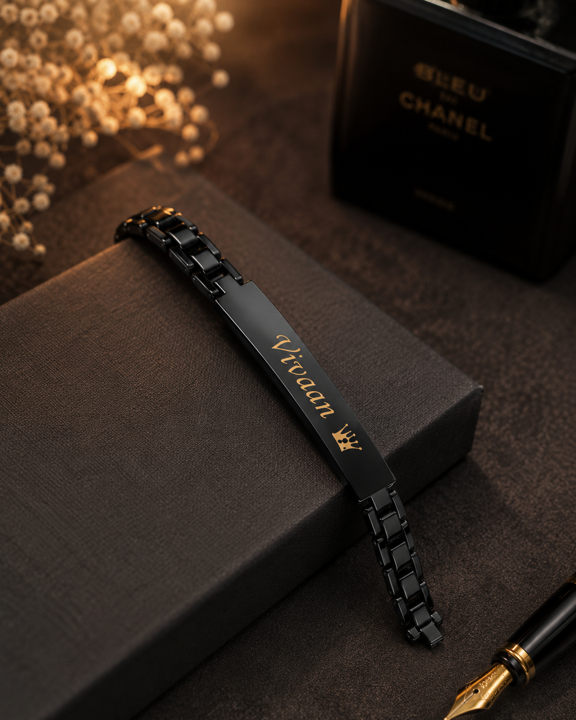 Rakhi - Black Bracelet - Personalized Name Rakhi