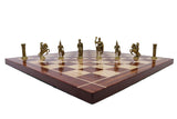 playminds  Roman Empire Handcrafted Metal Chess Set with Luxury Wooden Board