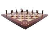 playminds  Roman Empire Handcrafted Metal Chess Set with Luxury Wooden Board