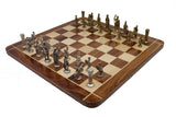playminds Imperial Roman Luxury Chess Set with Storage Box – Antique Gold & Silver Figurines on Walnut Board