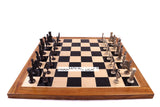 playminds Roman Empire Metal Chess Set with Hand-Carved Artisan Chest