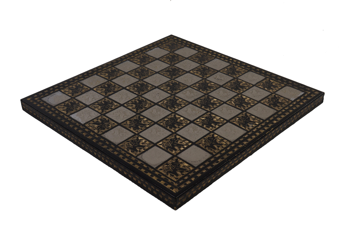 playminds 21" Luxury Roman Empire Minimalist Metal Chess Set | Bud Rosewood & Maple