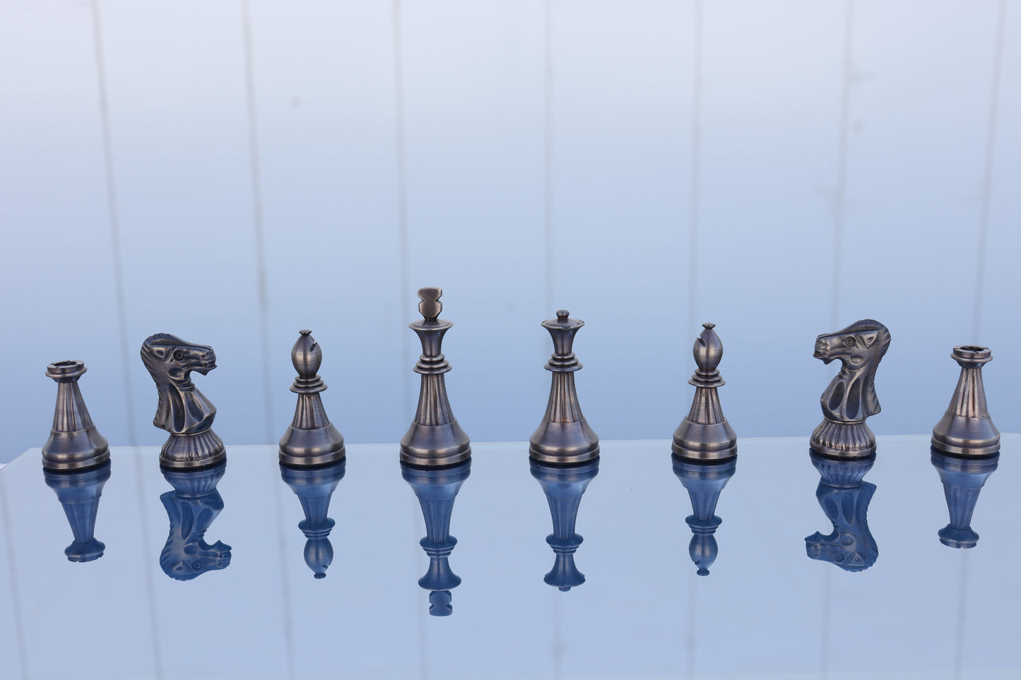 playminds 21" Luxury Roman Empire Metal Chess Set | Artisan Bud Rosewood & Maple