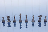 playminds 21" Luxury Roman Empire Metal Chess Set | Artisan Bud Rosewood & Maple