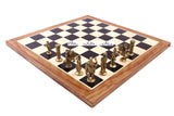 playminds Roman Empire Metal Chess Set with Hand-Carved Floral Chest