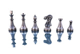 playminds 21" Luxury Roman Empire Metal Chess Set | Artisan Bud Rosewood & Maple