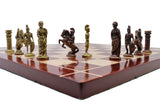 playminds  Roman Empire Handcrafted Metal Chess Set with Luxury Wooden Board