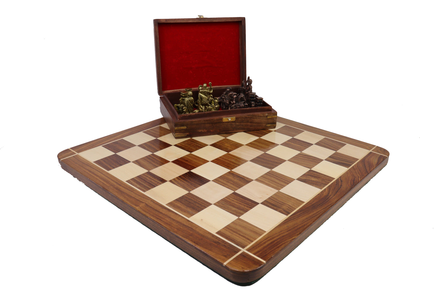 playminds Imperial Roman Luxury Chess Set – Handcrafted Walnut & Maple Board with Antique Figurine Pieces